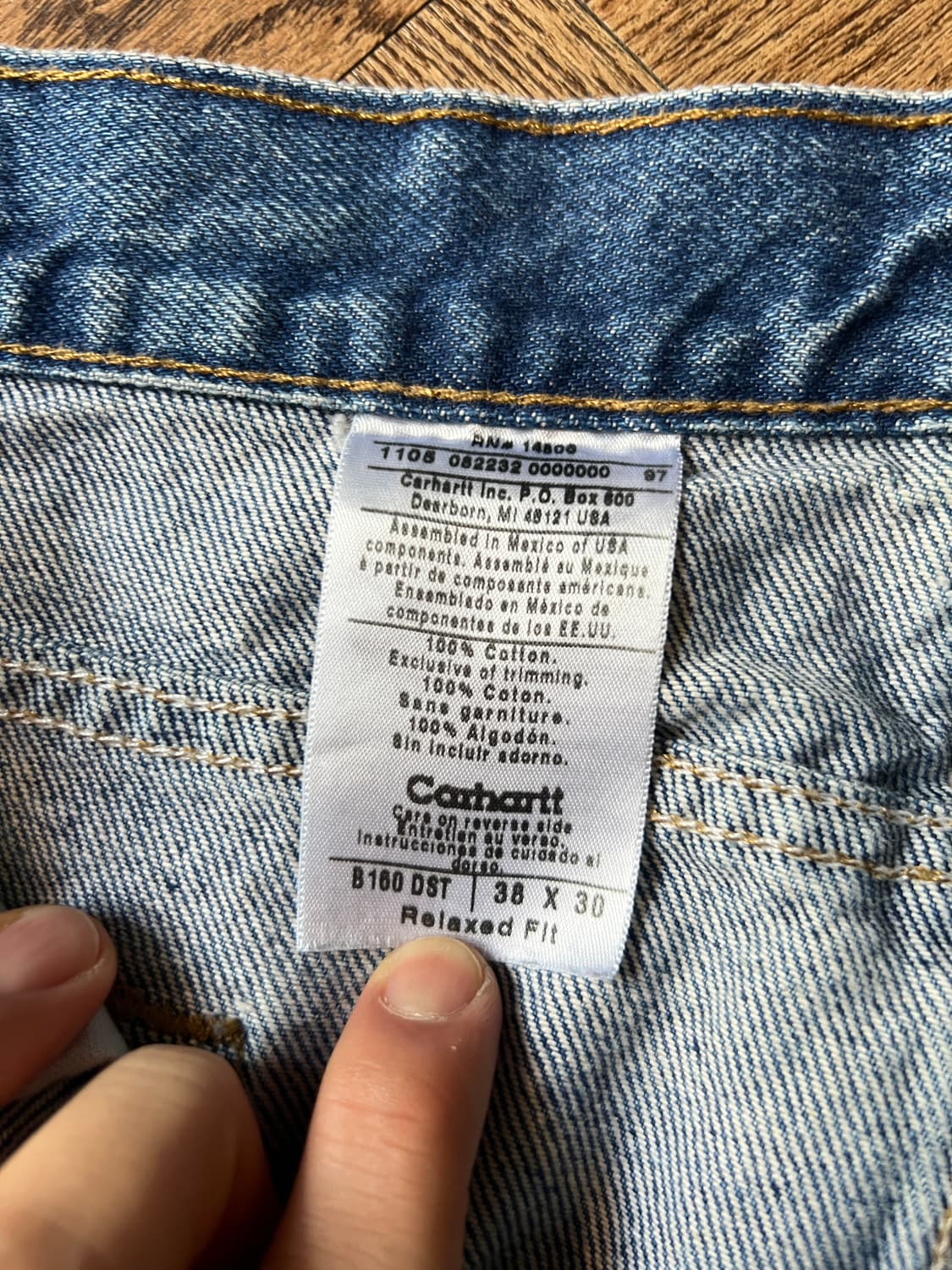[38]칼하트 USA 빈티지 워싱 미디엄블루 워크 데님 팬츠 상품이미지8