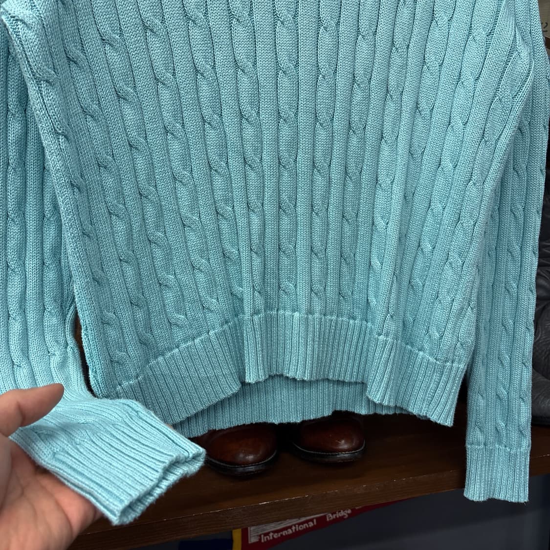 신형라벨 폴로 랄프로렌 케이블 코튼니트 스웨터 민트 N1049 상품이미지4