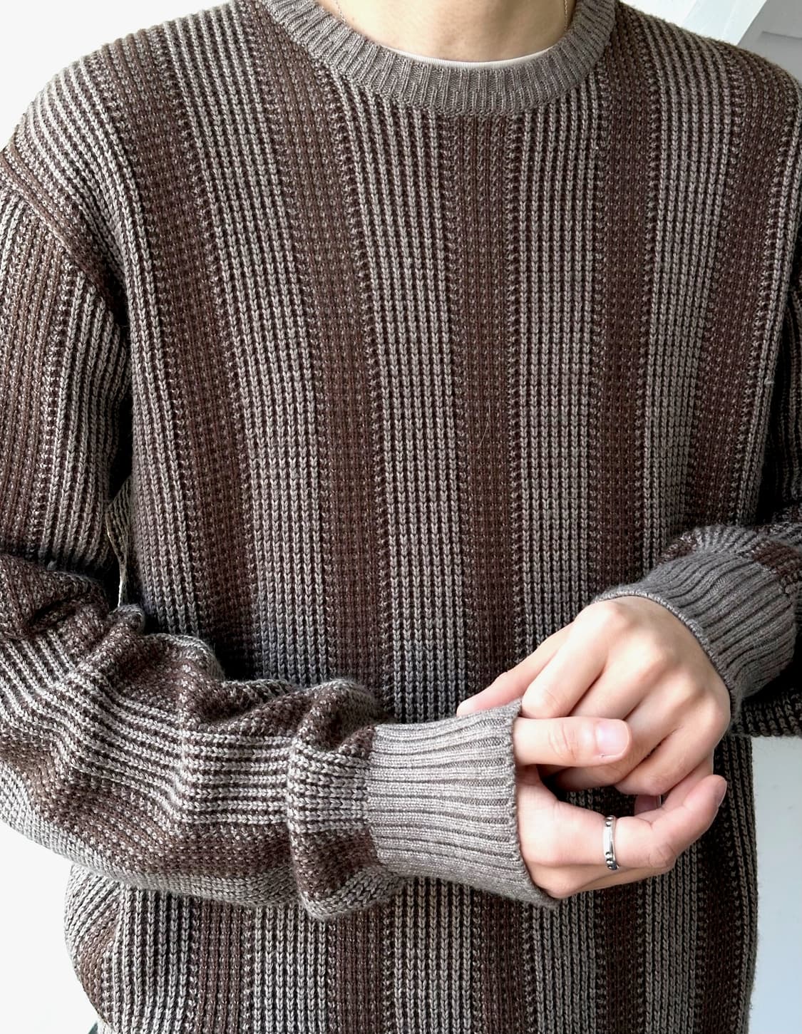 Wool acrylic fabric design knit P/O 상품이미지9