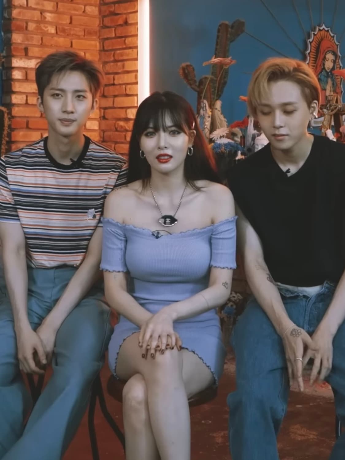 현아 착용) 라벤더 오프숄더 골지 미니 원피스 (스판0) 오드원아웃 상품이미지1