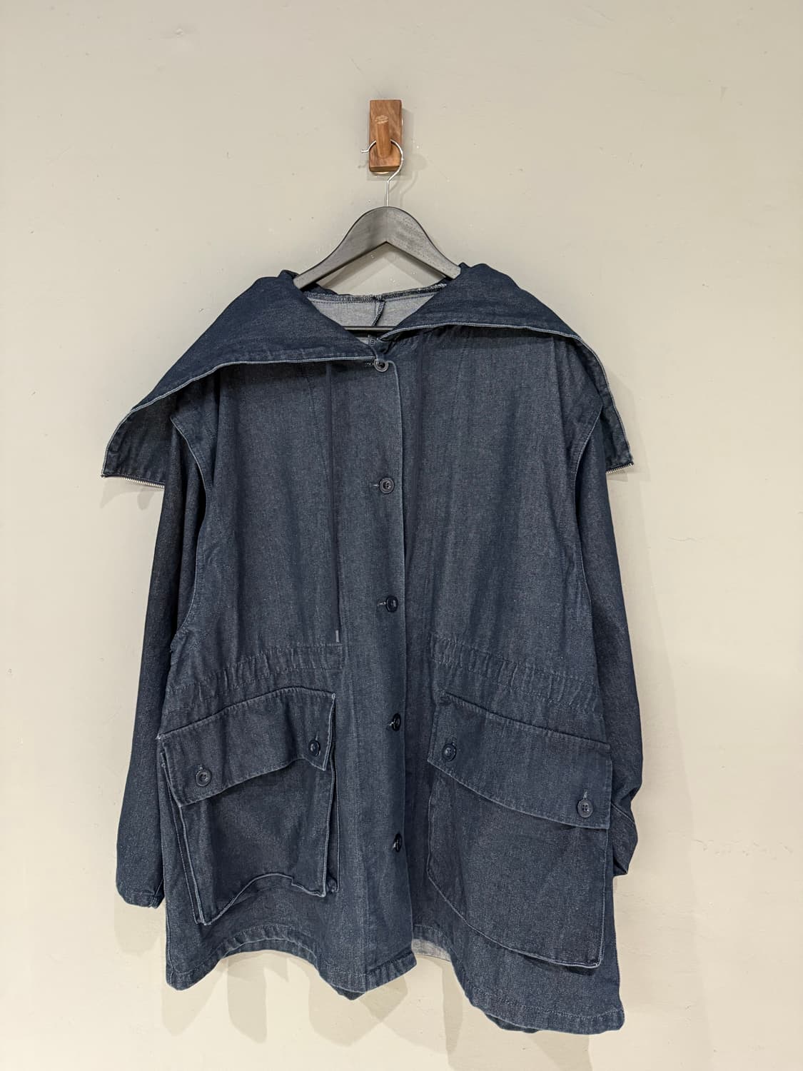 Oversized button-up hood jacket  상품이미지6