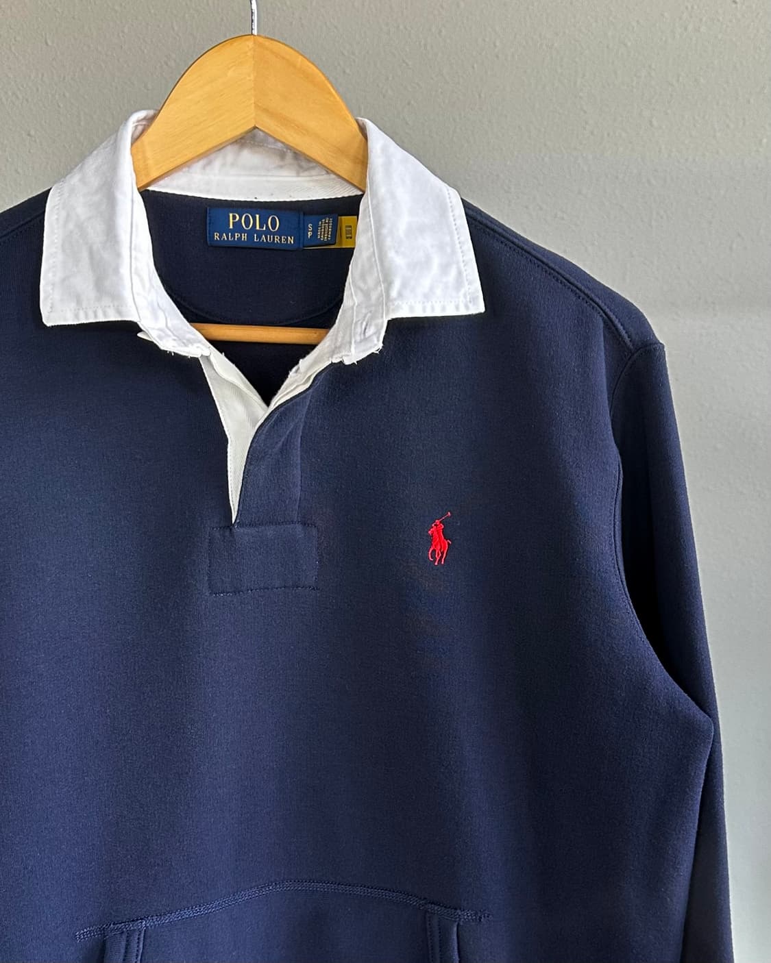 [S]폴로 랄프로렌 후리스 럭비 티셔츠 네이비 상품이미지4