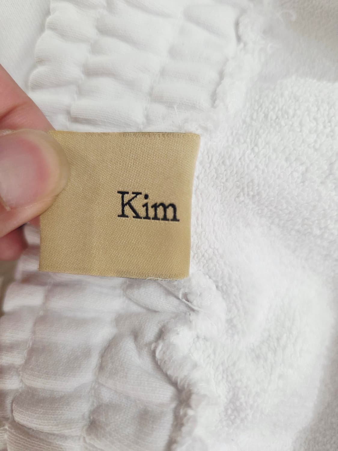 마뗑킴. 남자 화이트/블루 배색 조거 트레이닝 팬츠_F 상품이미지6