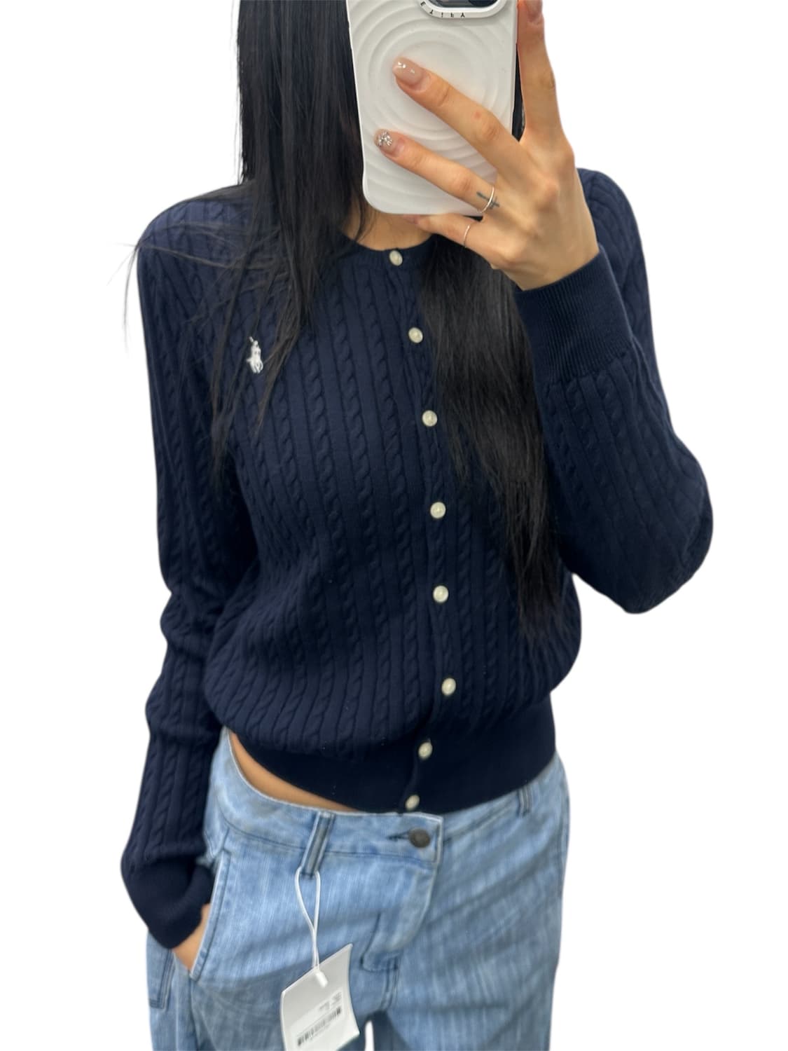 폴로 랄프로렌 케이블 가디건 네이비 상품이미지4