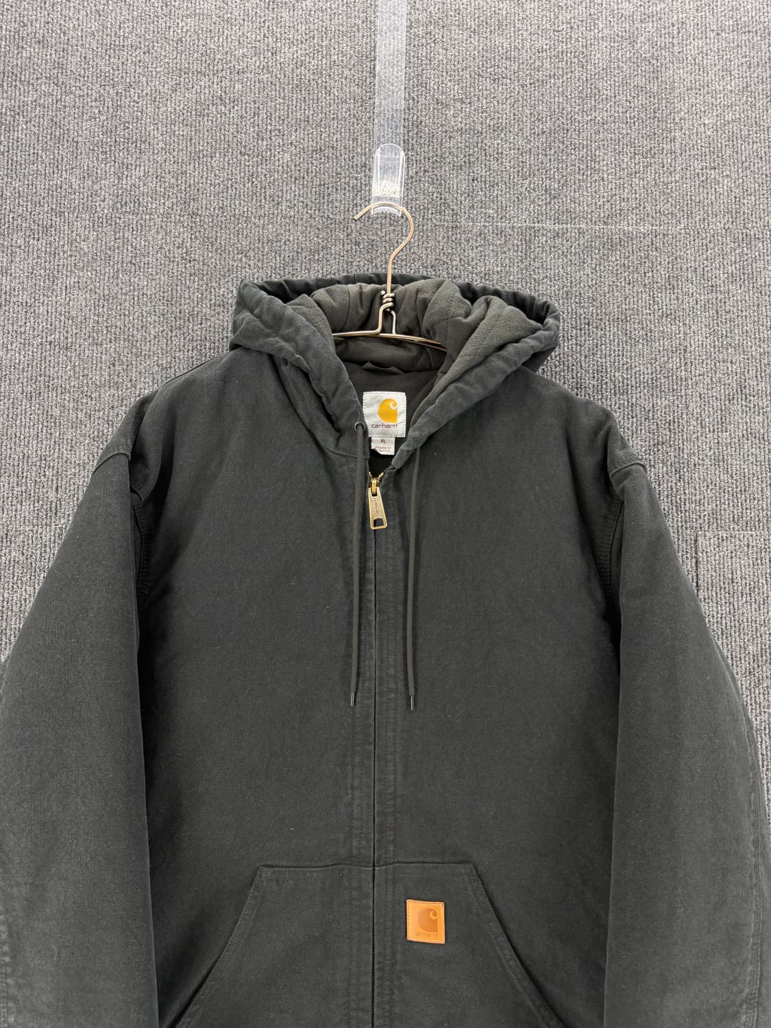 칼하트 J130 스톤워싱 레더패치 워크자켓 상품이미지2