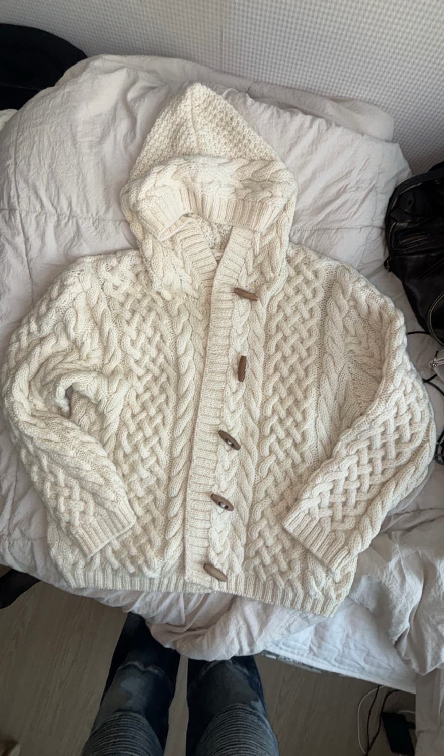 모리걸 떡볶이니트후드집업 상품이미지1