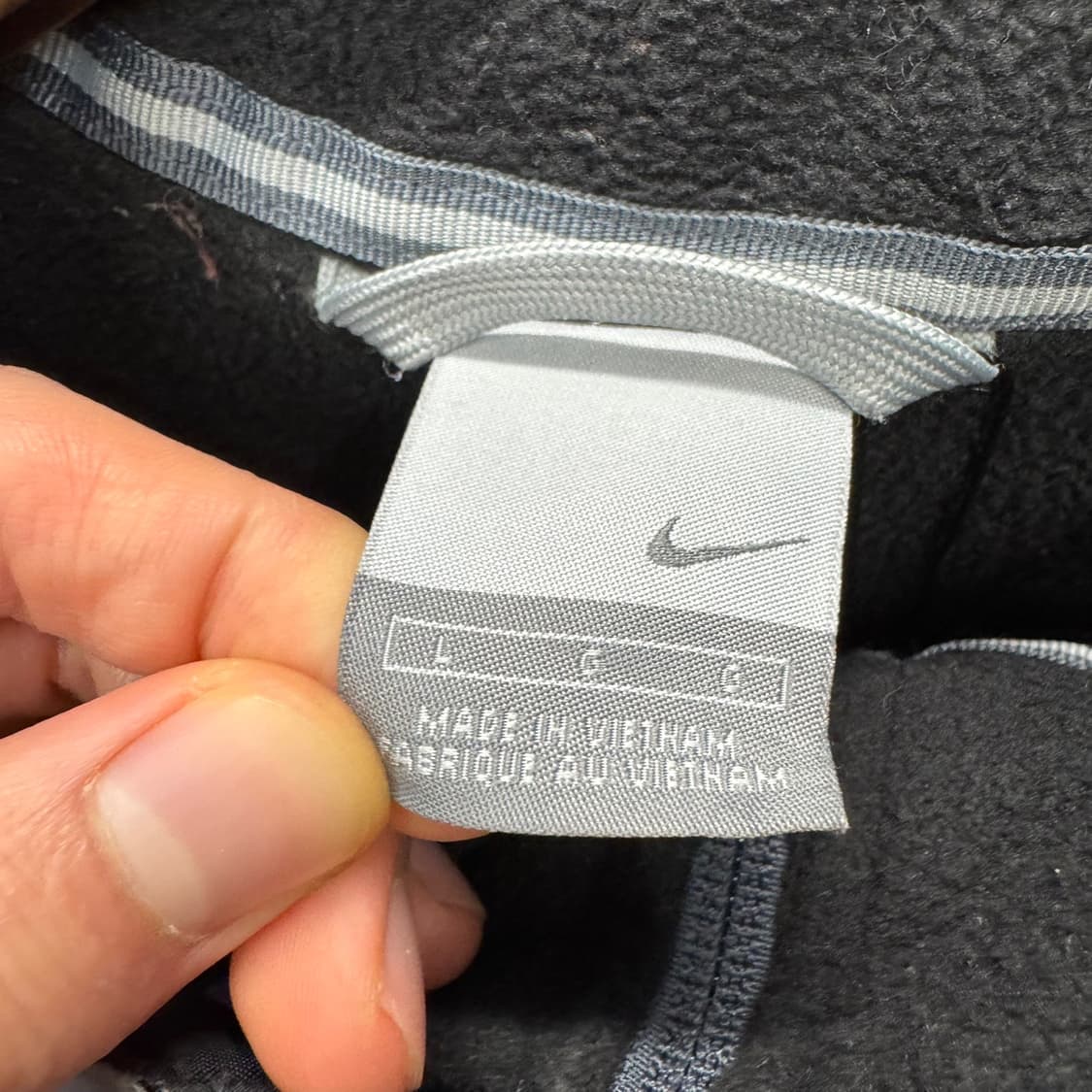 00s 나이키 올드스쿨 나일론 후드 자켓 기모 안감 스우시 디테일 그레이 상품이미지8