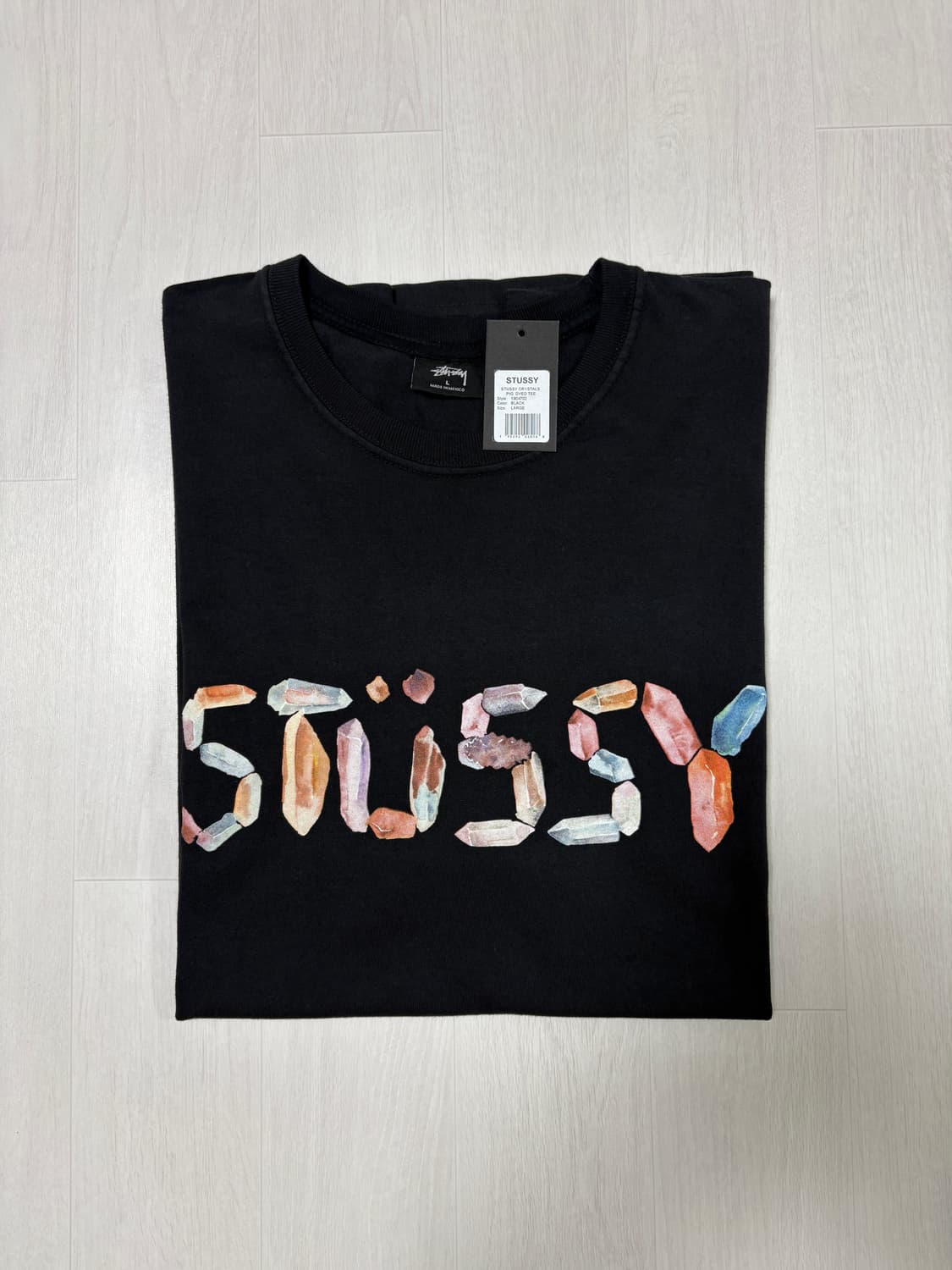 스투시 크리스탈 로고 피그먼트 티셔츠 L 상품이미지3