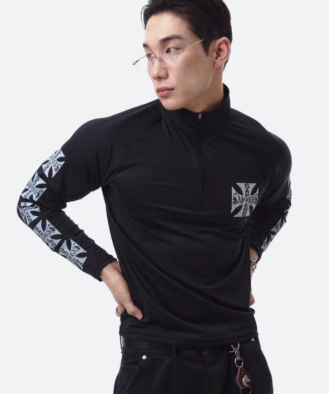 사피엔스 프레셔라인 하프집업 블랙 상품이미지1