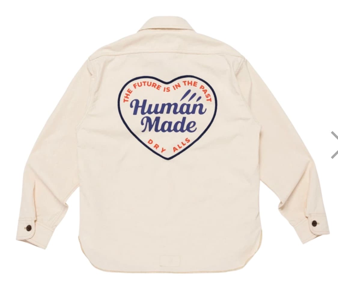 휴먼메이드 집업 워크 셔츠 화이트 미듐  상품이미지1
