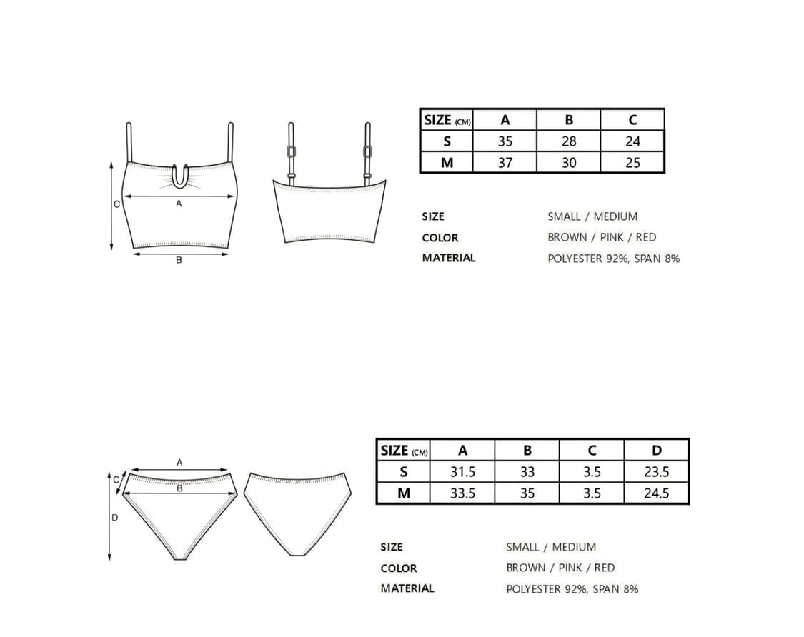 레브레브 U-RING 비키니 세트_브라운 M 상품이미지6