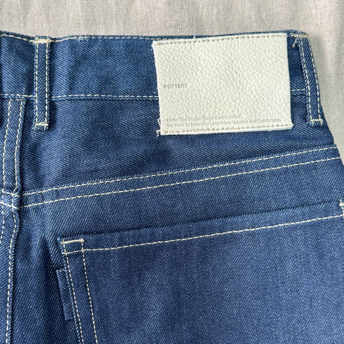 포터리 논워시드 트위스트 블루 데님팬츠 2 상품이미지5
