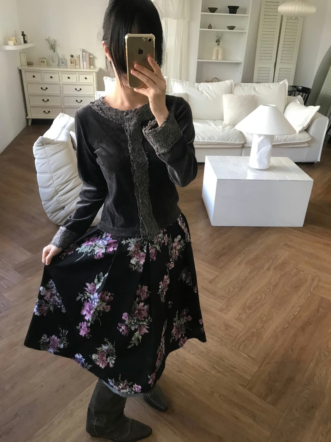 vintage pattern skirt 상품이미지7