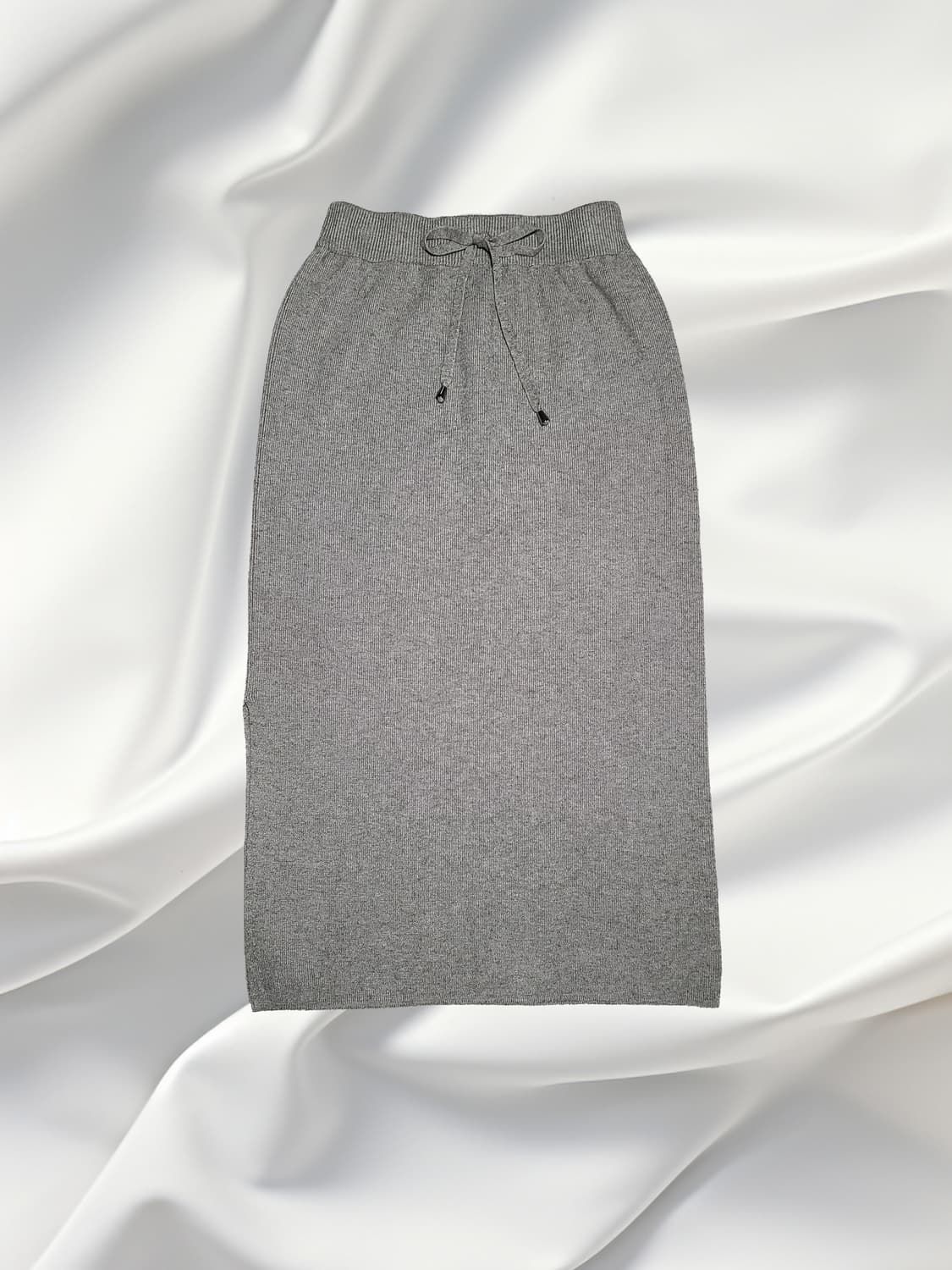 데일리 그레이 니트 롱치마 밴딩 스커트 (트임포인트) 상품이미지1