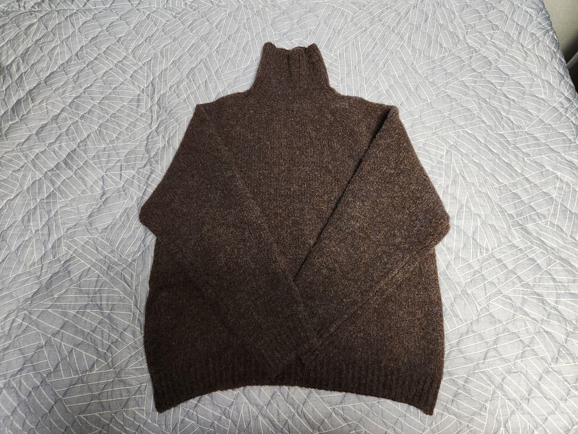 니티드 부클 터틀넥 니트 브라운 L 상품이미지1