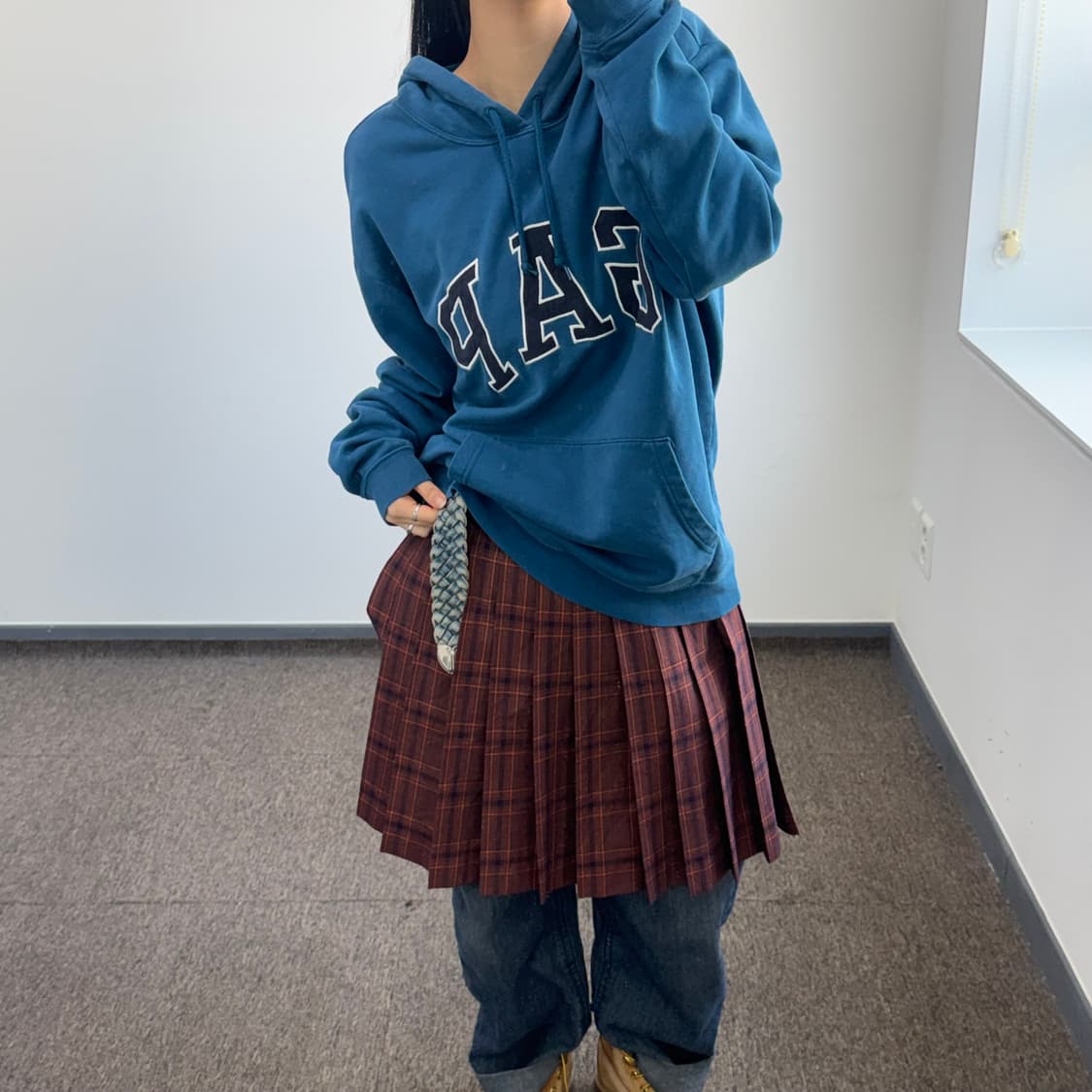 Gap 갭 네이비 로고 딥 다크 블루 후드티 상품이미지1