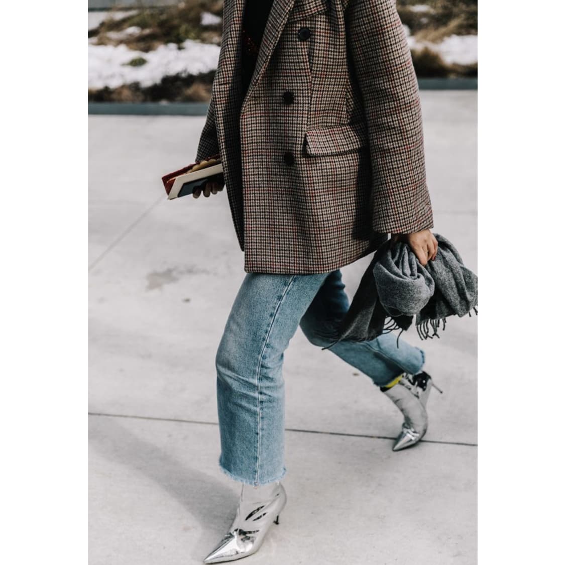 해리스 트위드 체크 싱글 3B 블레이저 자켓 상품이미지3