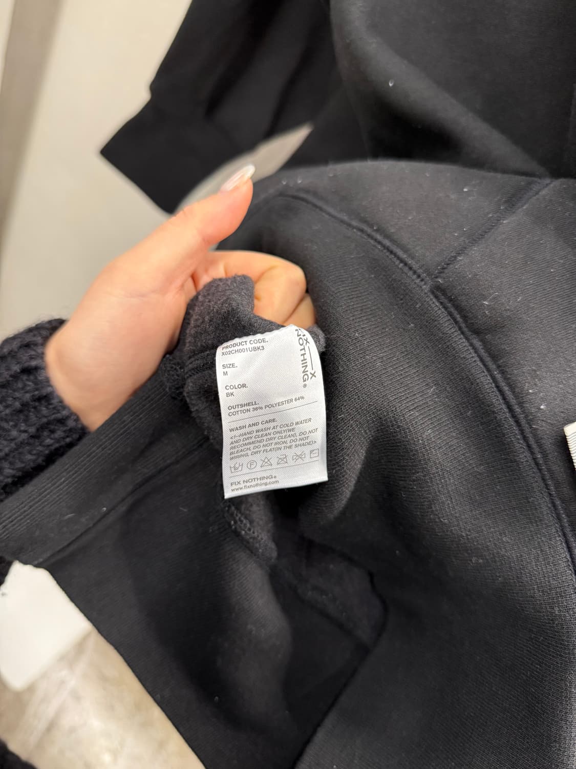 Fix Nothing hoodie black M 상품이미지5