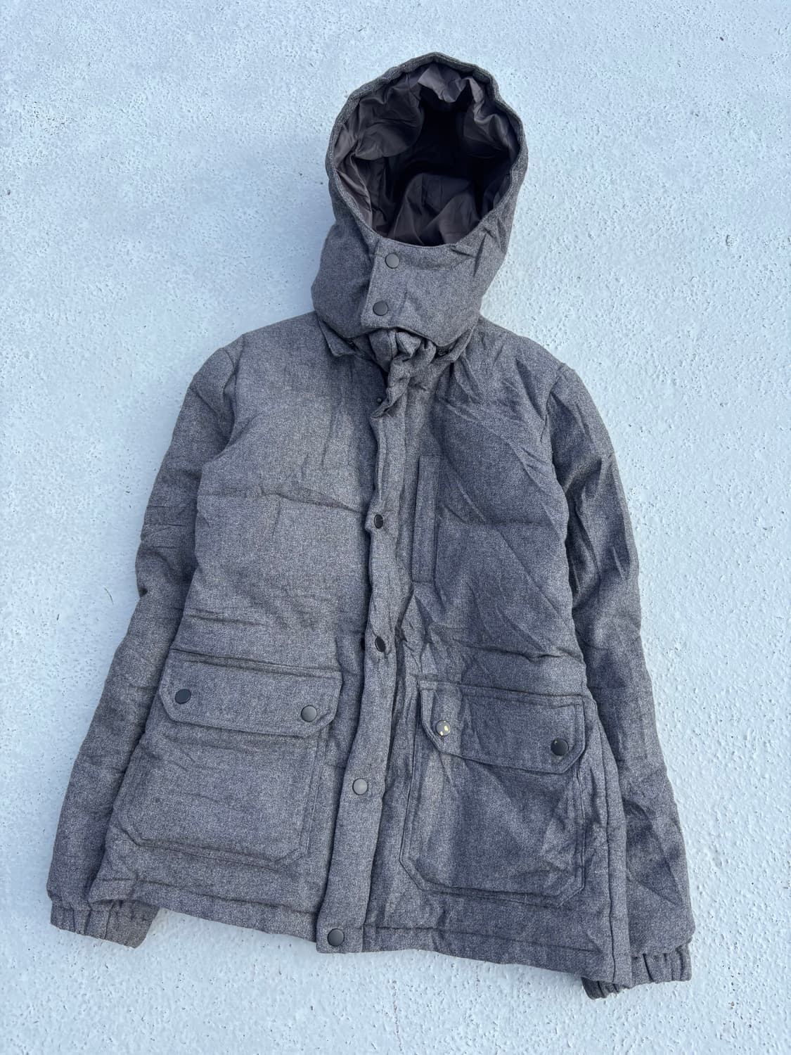 “Vintage”Y2K Mood Grey Hoodie Padding 상품이미지1