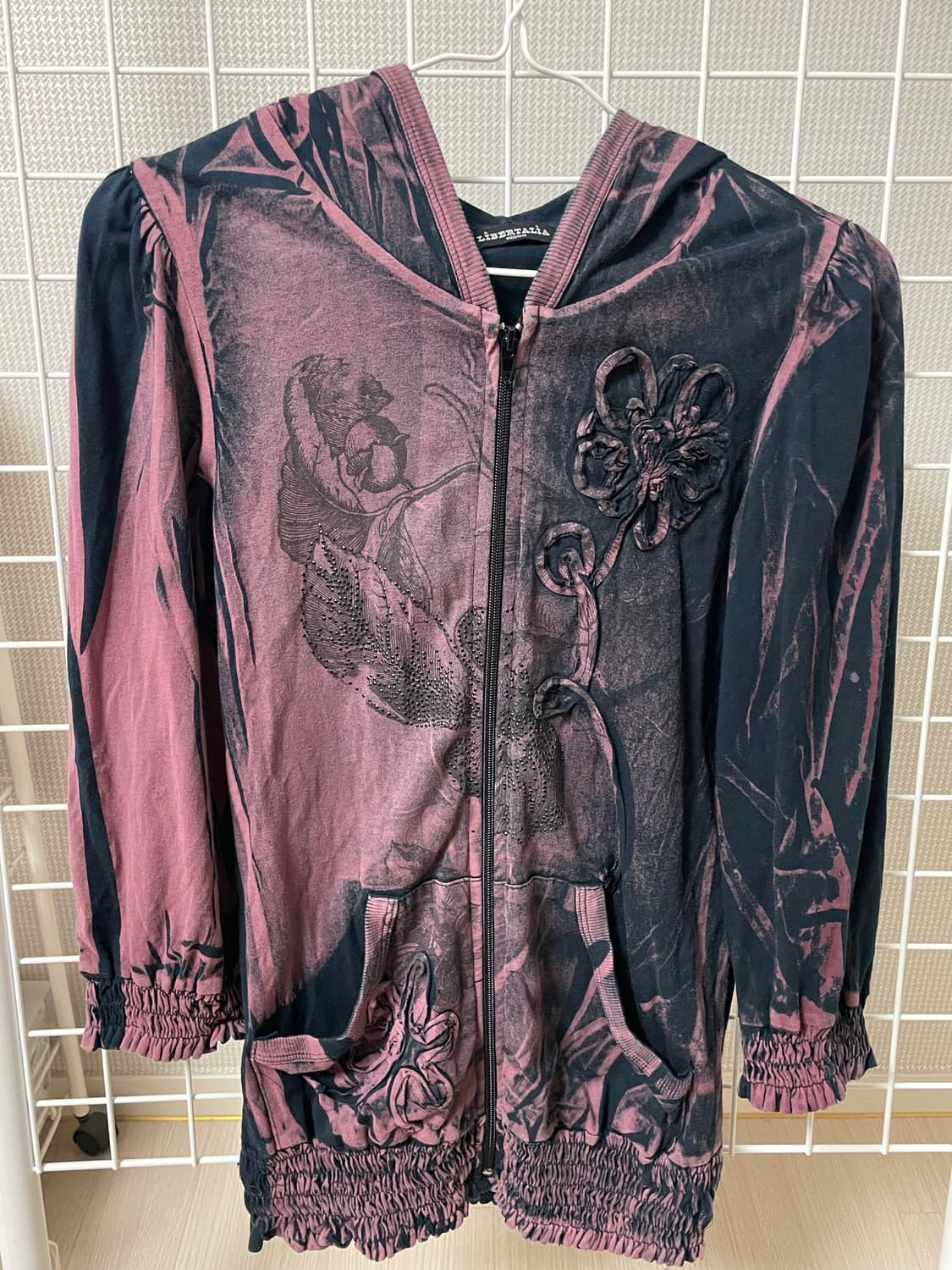 빈티지 프린팅 후드집업 상품이미지1