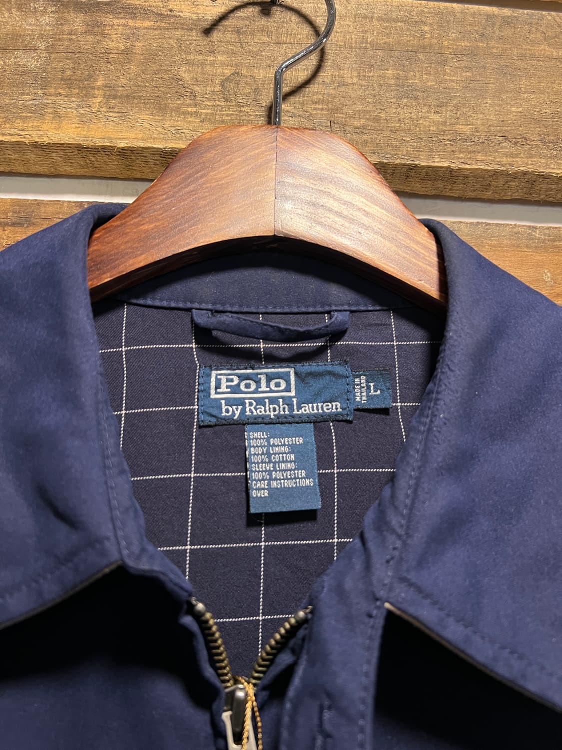 [L]폴로 랄프로렌 체크 라이닝 네이비 드리즐러 자켓 상품이미지2