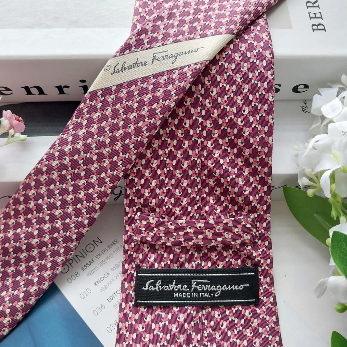 살바토레 페라가모 코끼리 모티브 넥타이 8.9cm A~B등급 K2176 상품이미지7