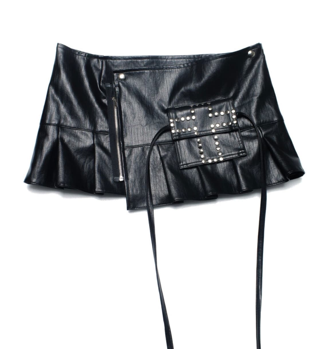  Taae Pleated Wrap Skirt 001 black 상품이미지3