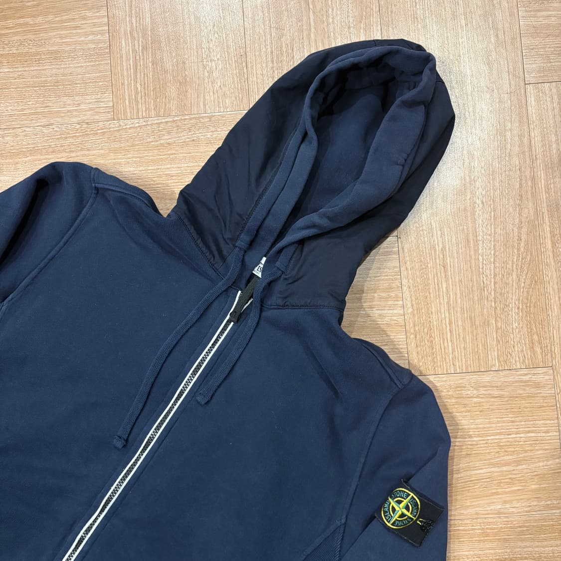 00s 스톤아일랜드 후드 하이라이트 네이비 코튼 집업 상품이미지2