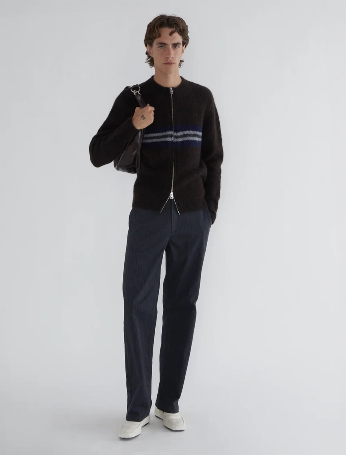 [M,L]팔로마울 Penalti Zip B 가디건/브라운 상품이미지3