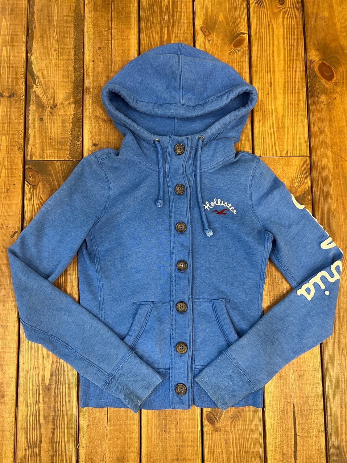 Hollister 블루 버튼 후드집업  상품이미지6