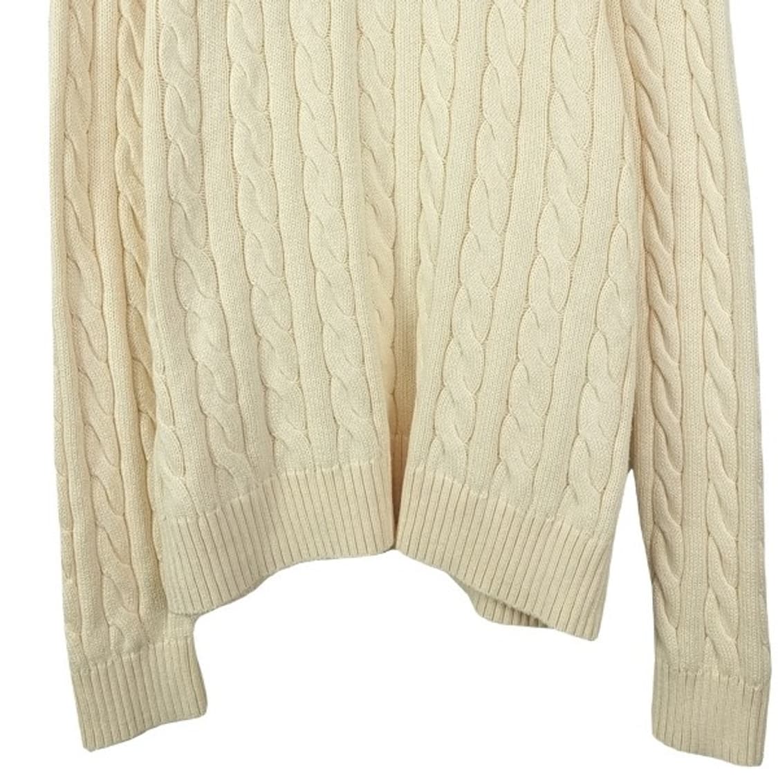 [폴로 랄프로렌] 포니 로고 자수 신형 꽈배기 니트 아이보리 M18659 상품이미지5