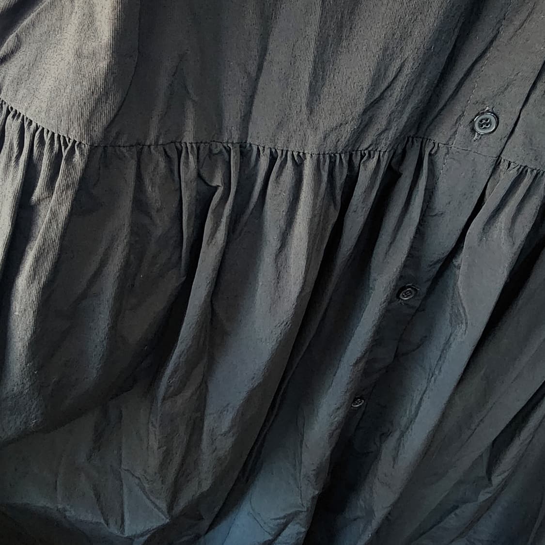 지컷 블랙 반팔 롱 원피스 셔츠형 상품이미지3