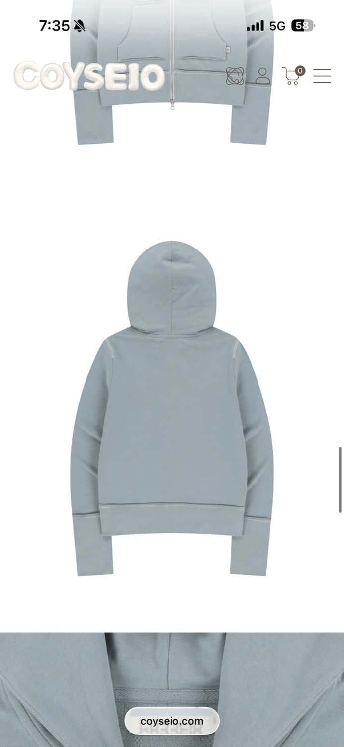 코이세이오 후드집업 자켓 스카이블루 상품이미지7