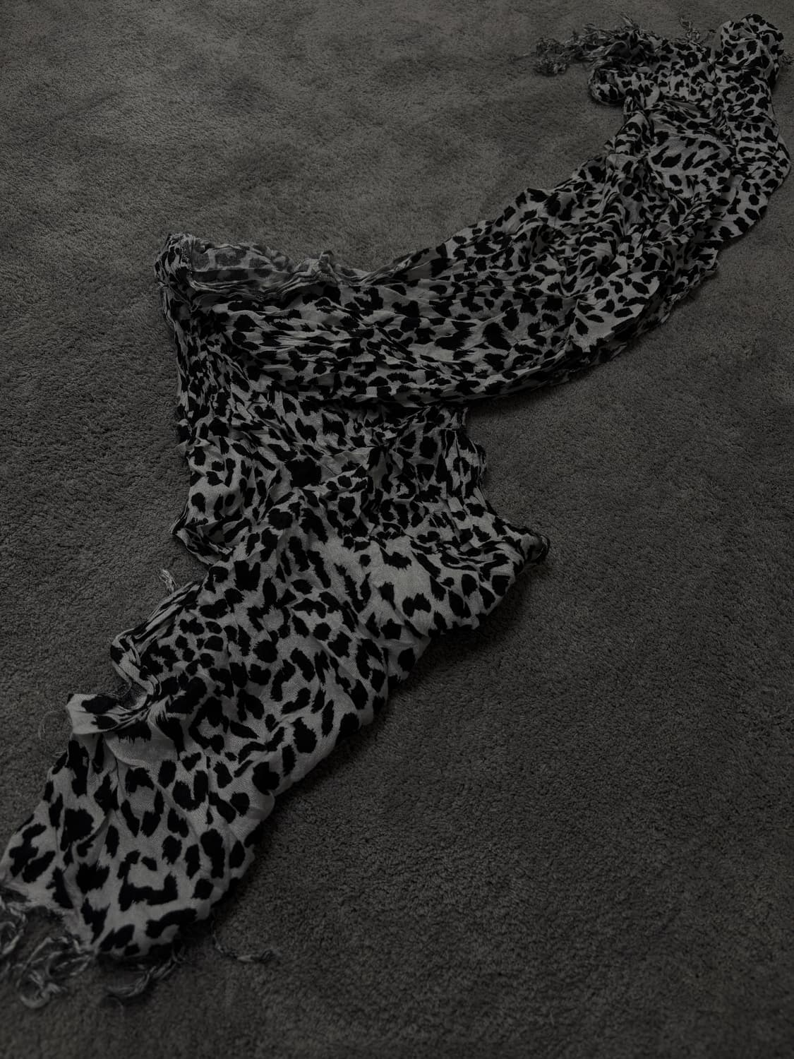 Vintage v-kei punk mood Leoprd scarfa 상품이미지2