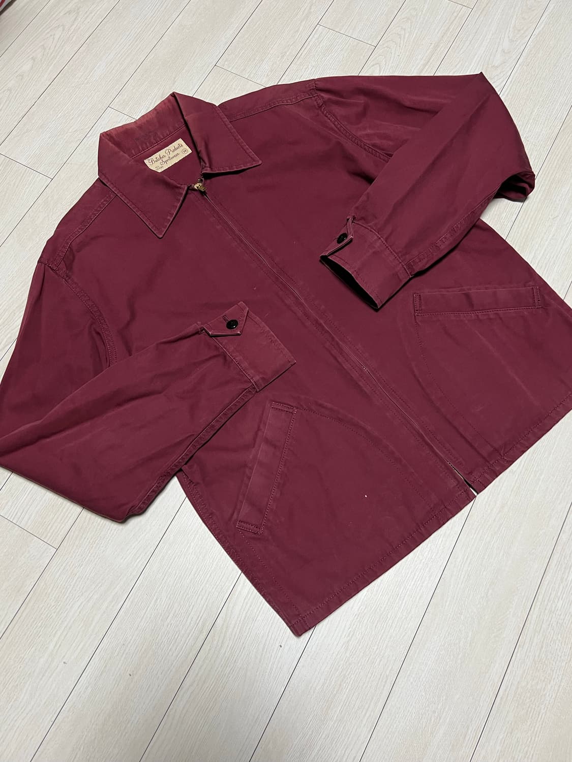 앳라스앤코 부처 프로덕트 버건디 짚업 자켓 38사이즈 상품이미지3