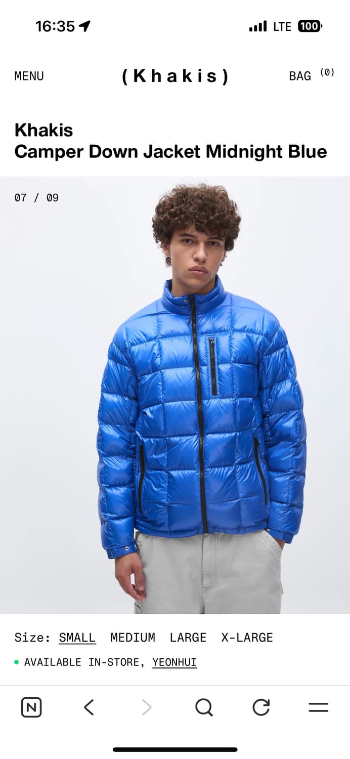 카키스 khakis 경량 패딩 미드나잇블루 상품이미지1