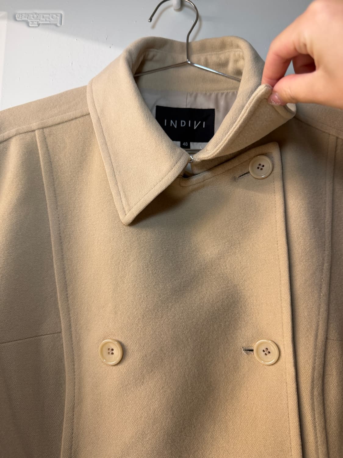 일본빈티지 INDIVI 샌드 더블 울코트 자켓 상품이미지6