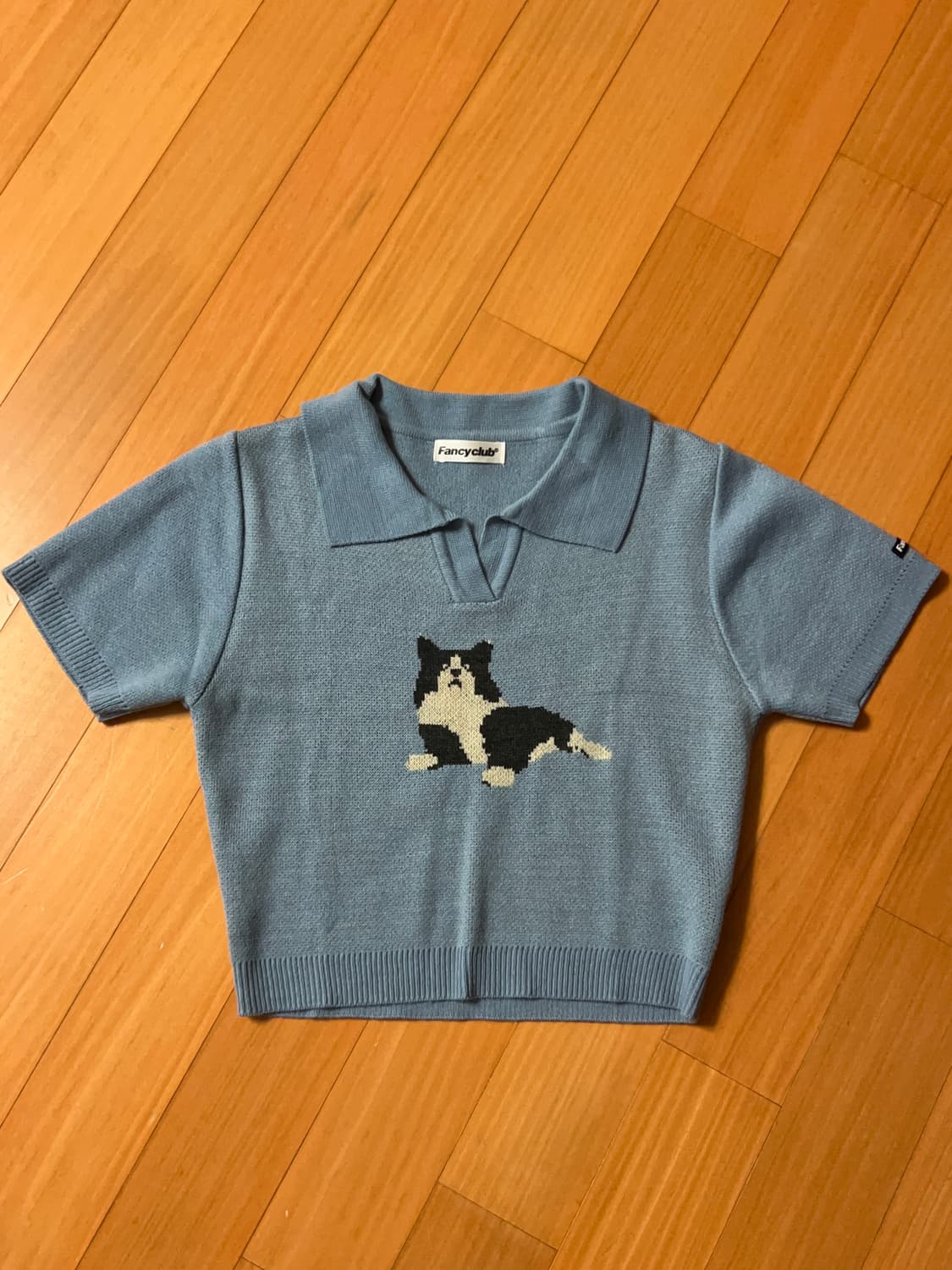 팬시클럽 니트 크롭티 상품이미지3