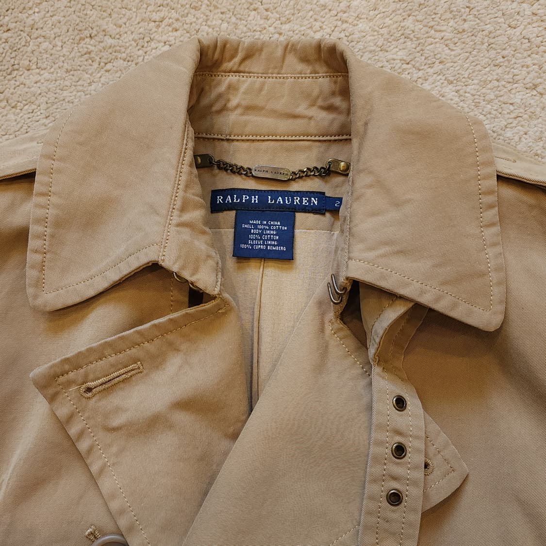 폴로 랄프로렌 여성용 코튼 더블 트렌치 코트 2 상품이미지8