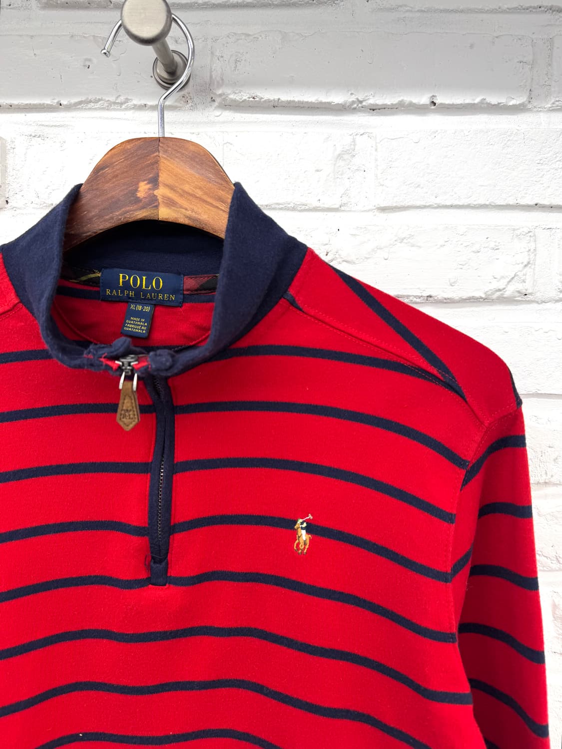 폴로 레드블루 스트라이프 반집업 스웻셔츠 상품이미지4