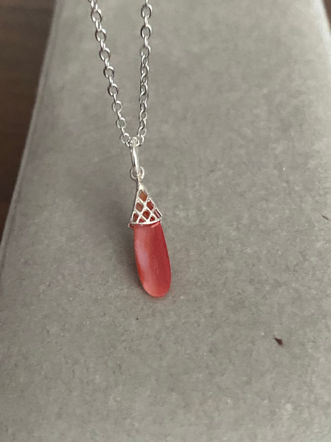 천연 산호 펜던트 실버 목걸이(925) 상품이미지6