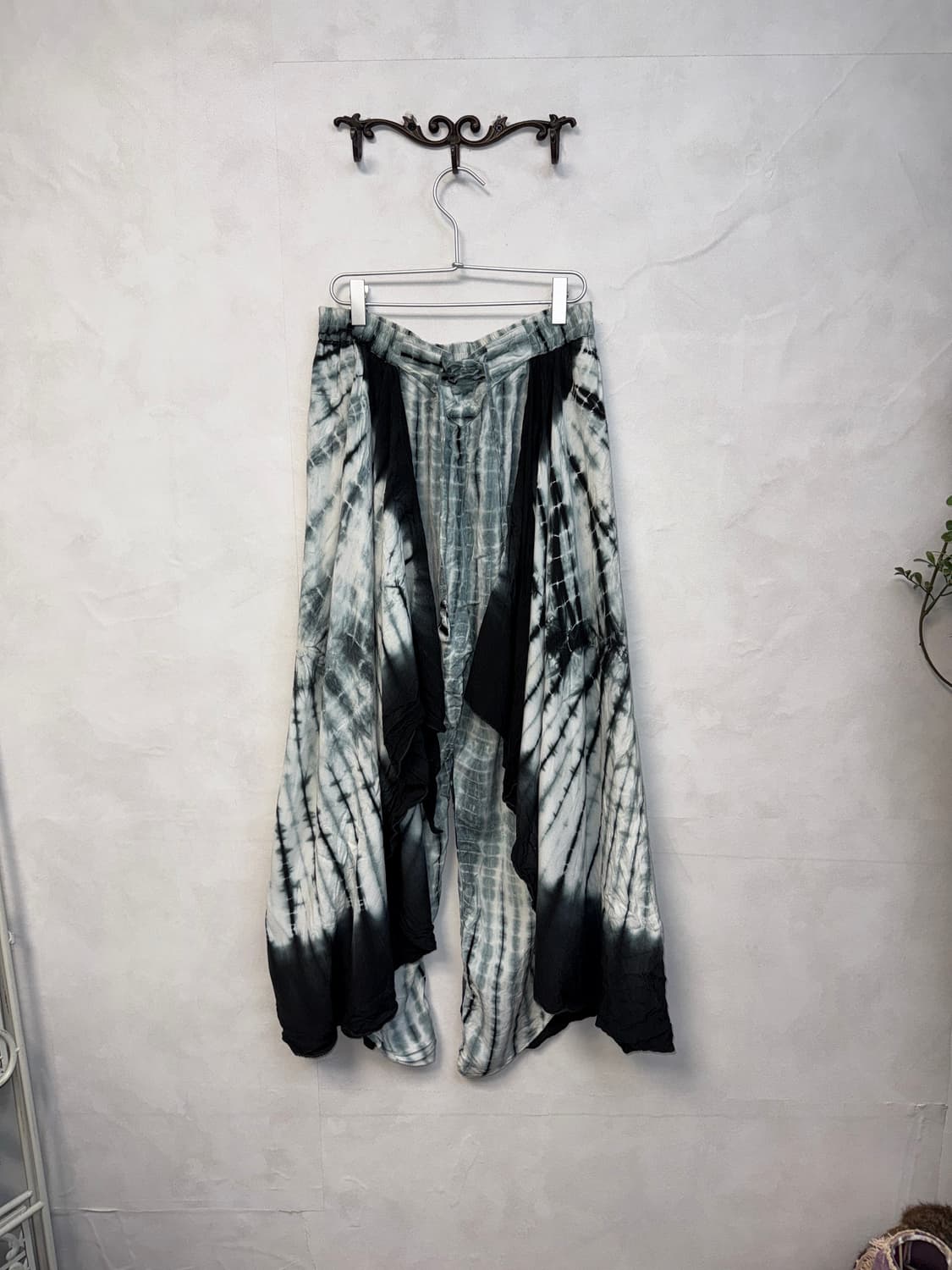 Black tie dye wrap wide pants  상품이미지1
