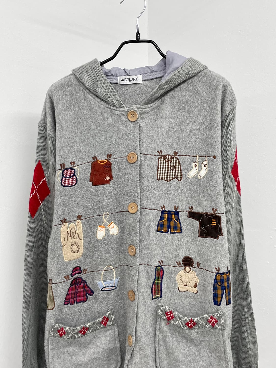 코지베어 디테일 후드 버튼 자켓  상품이미지6