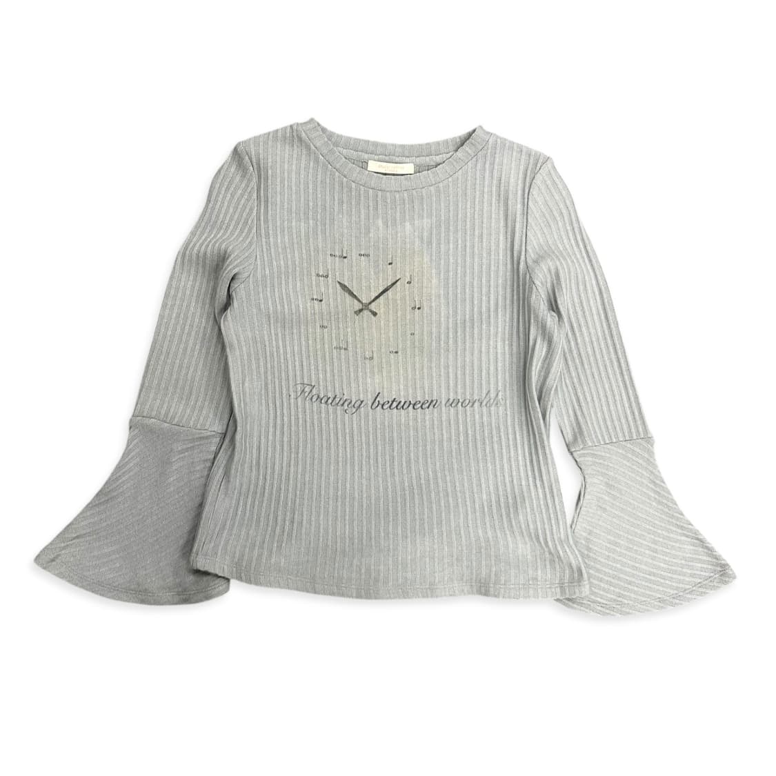 Clock Printing Ruffle Sleeve Knit 상품이미지2