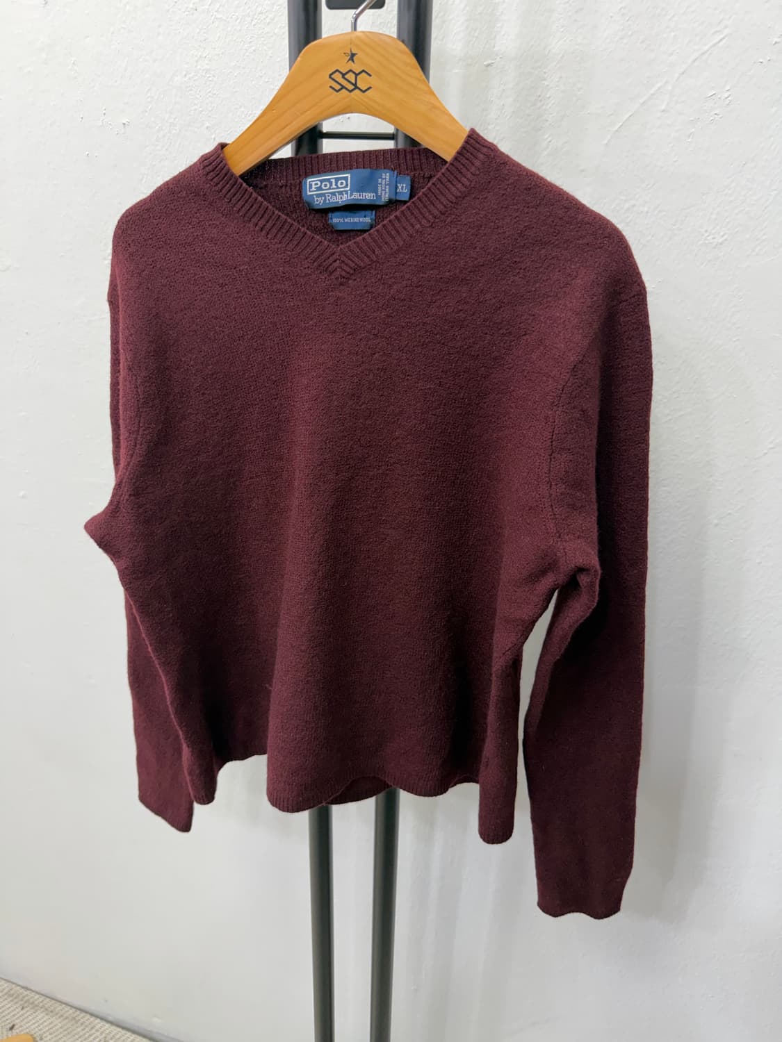 정품) 폴로랄프로렌 메리노울 여성 브이넥 니트 XL 상품이미지3