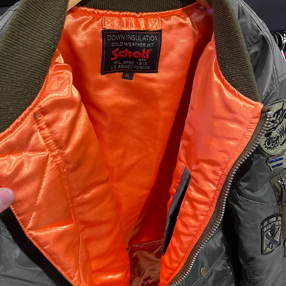 Schott 쇼트 밀리터리 패치워크 ma-1 자켓 상품이미지8