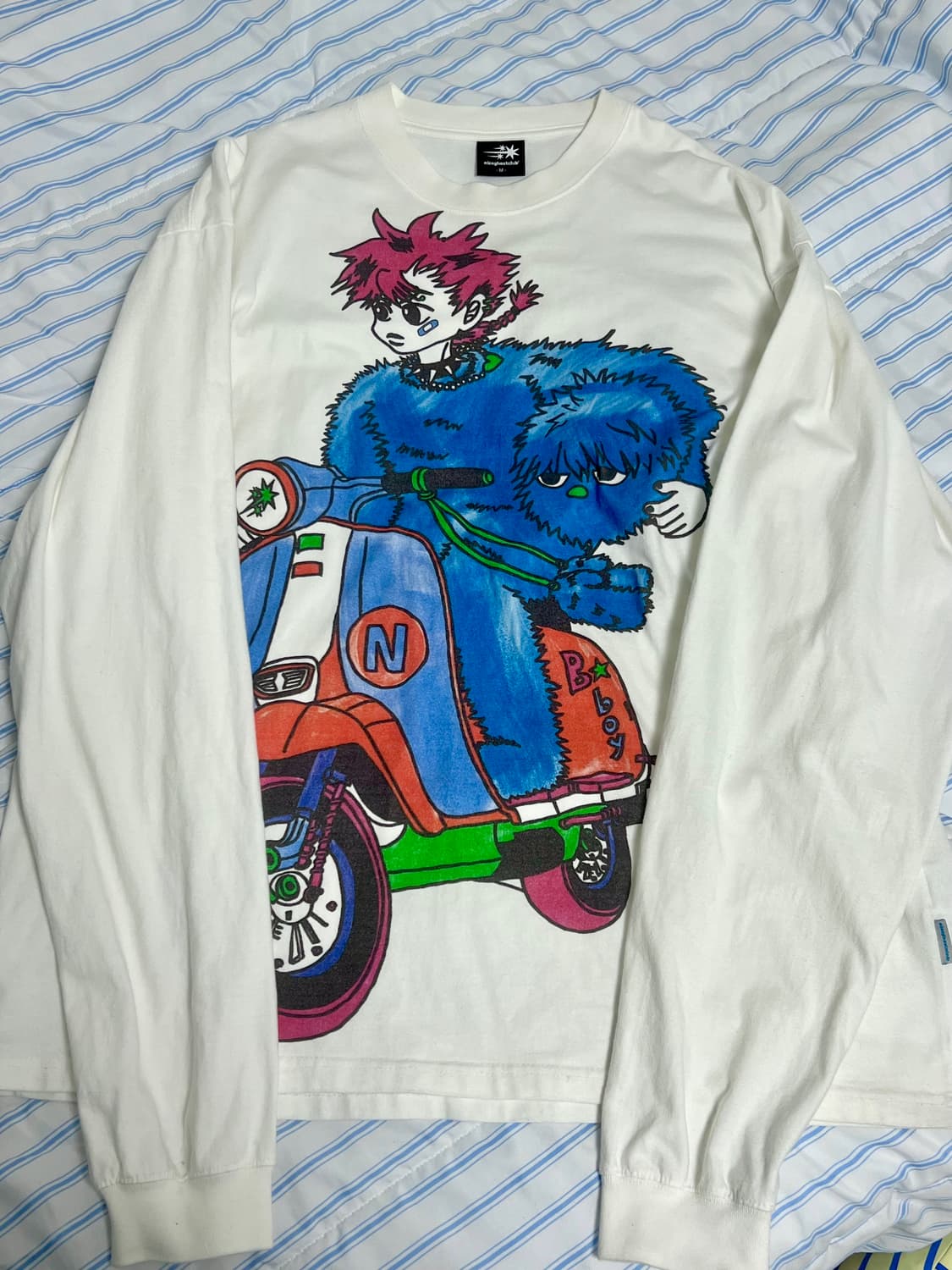 나이스고스트클럽 모토사이클 블루보이 빅빅 티셔츠 롱슬리브 긴팔티 M 상품이미지1