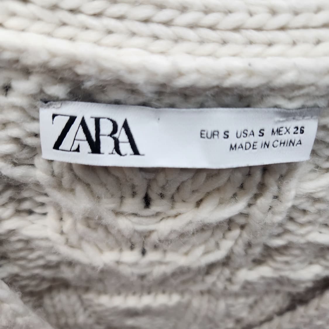 자라 ZARA 뜨개질 패턴 디테일 오버핏 가디건 S(XL) 상품이미지5