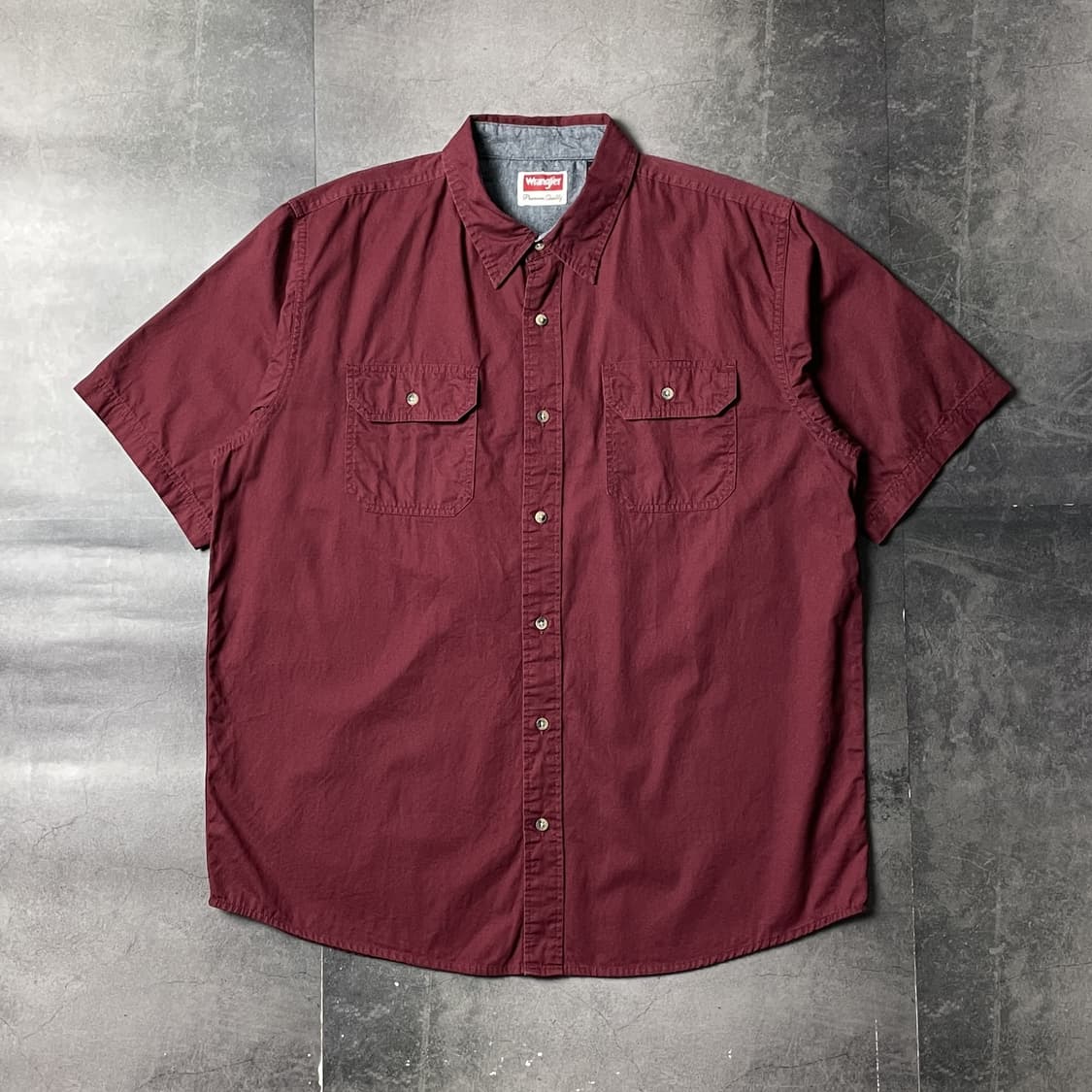 WRANGLER 랭글러 빈티지 와인 플랩포켓 반팔 워크셔츠 A00988 상품이미지1