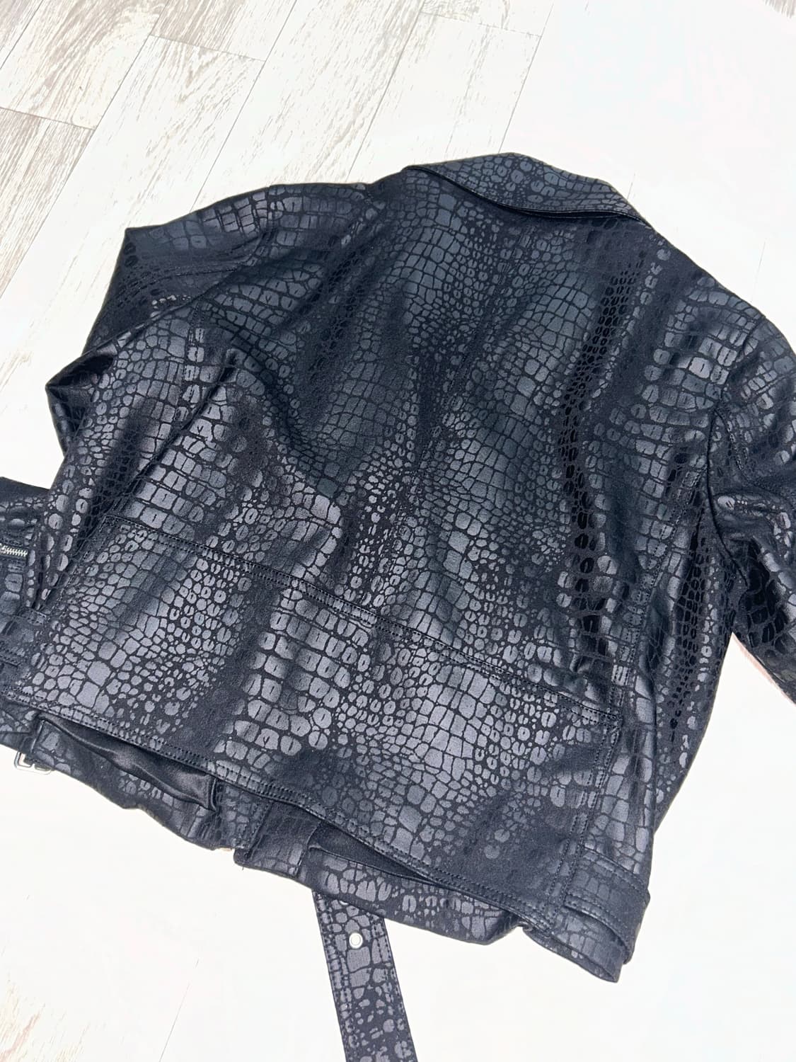 뱀피 라이더자켓 아우터 상품이미지4